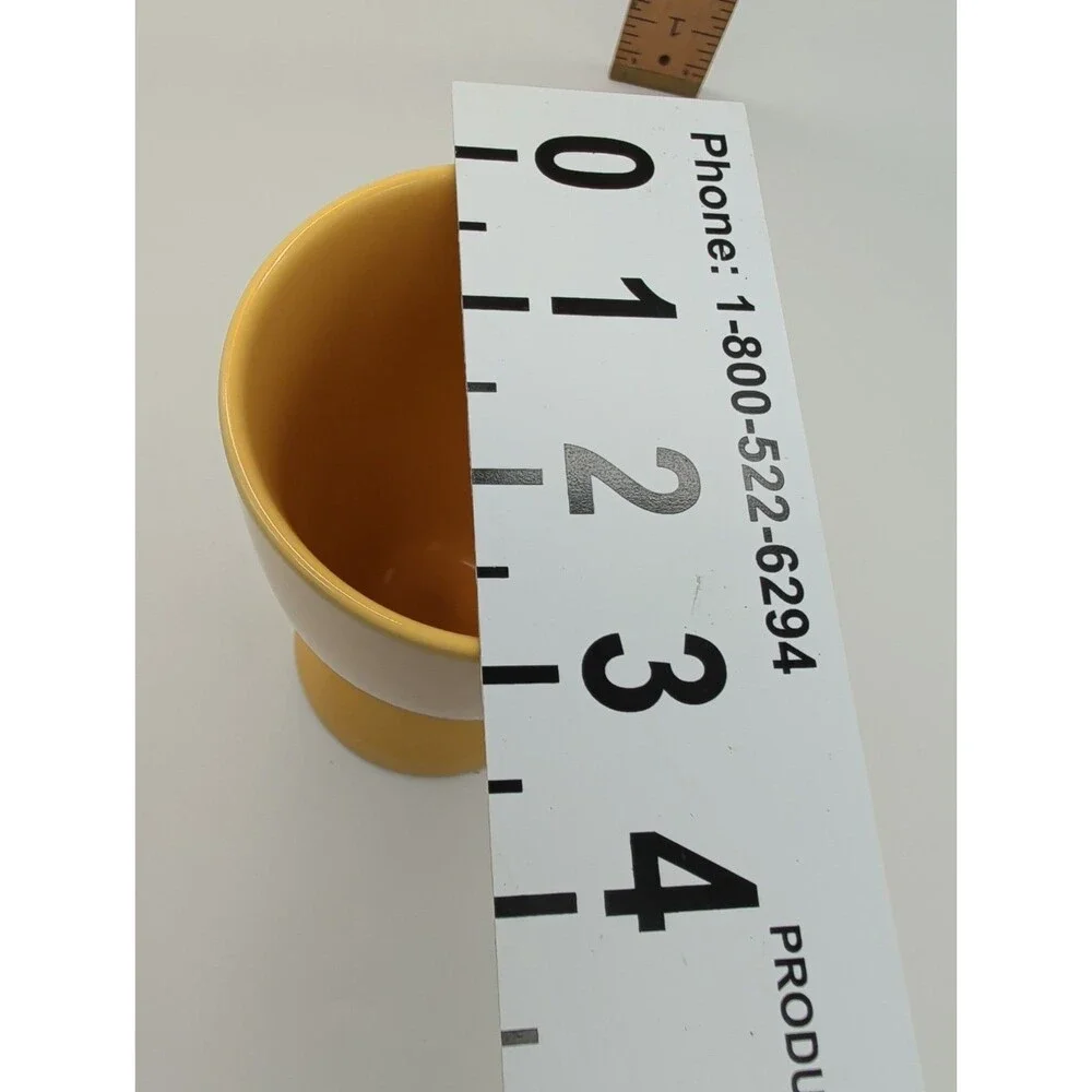 VTG Crate & Barrel Francfranc Yellow Pottery Tumblers Footed Cup Replacement